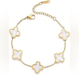 18K gold clover lucky bracelet